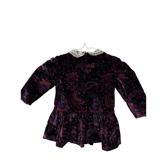 Vintage Girl’s Collared Velvet Dress Size 24 Months - Picture 6 of 6